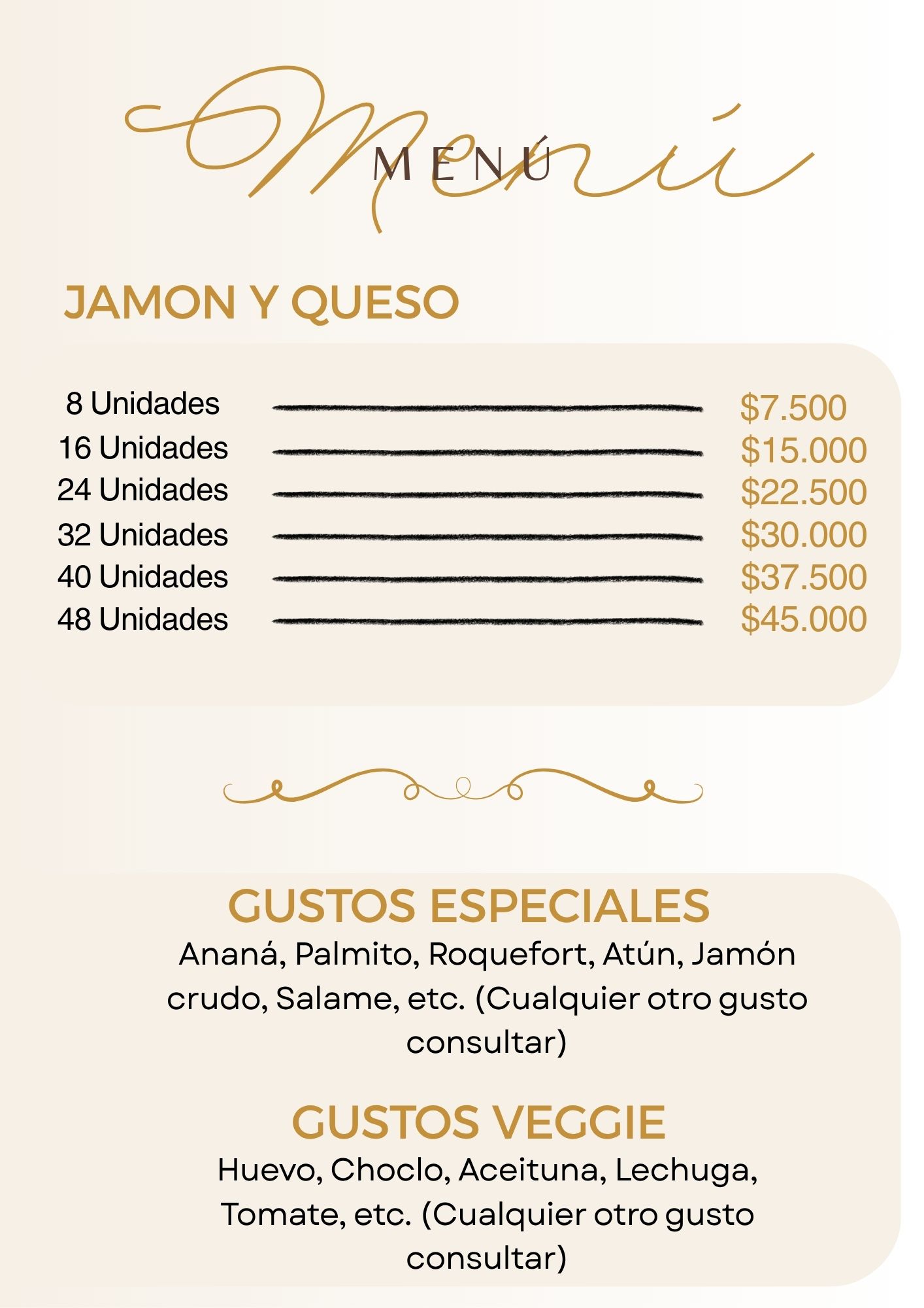 Menú de simples Kary