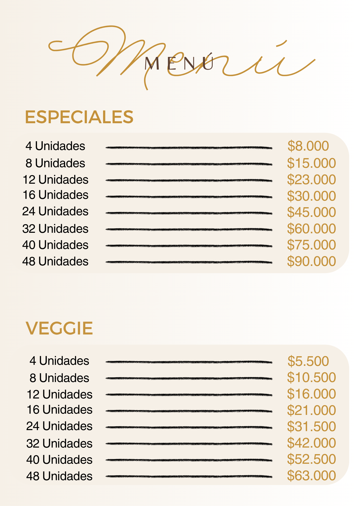 Menú de triples Kary