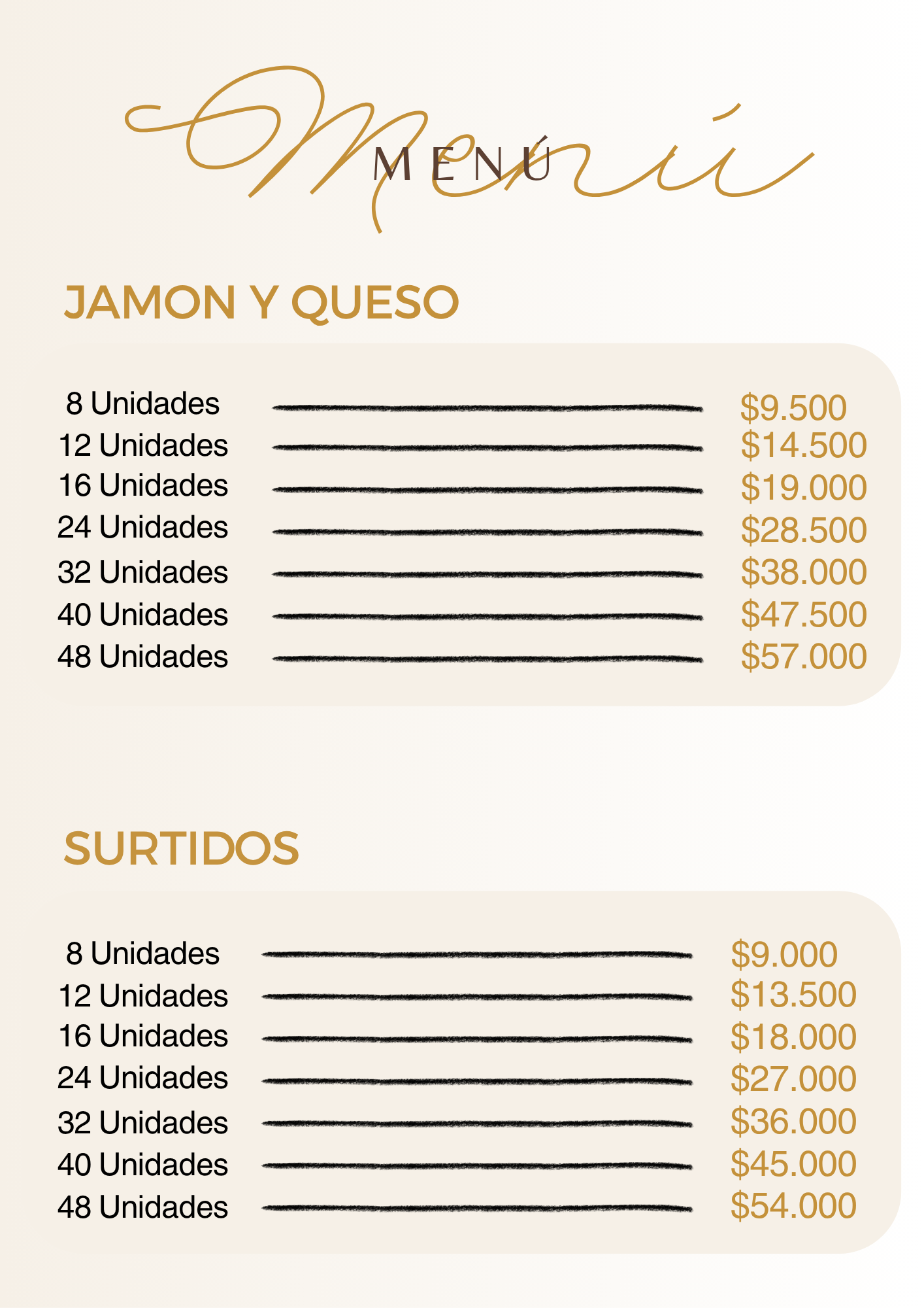 Segundo menú de triples Kary